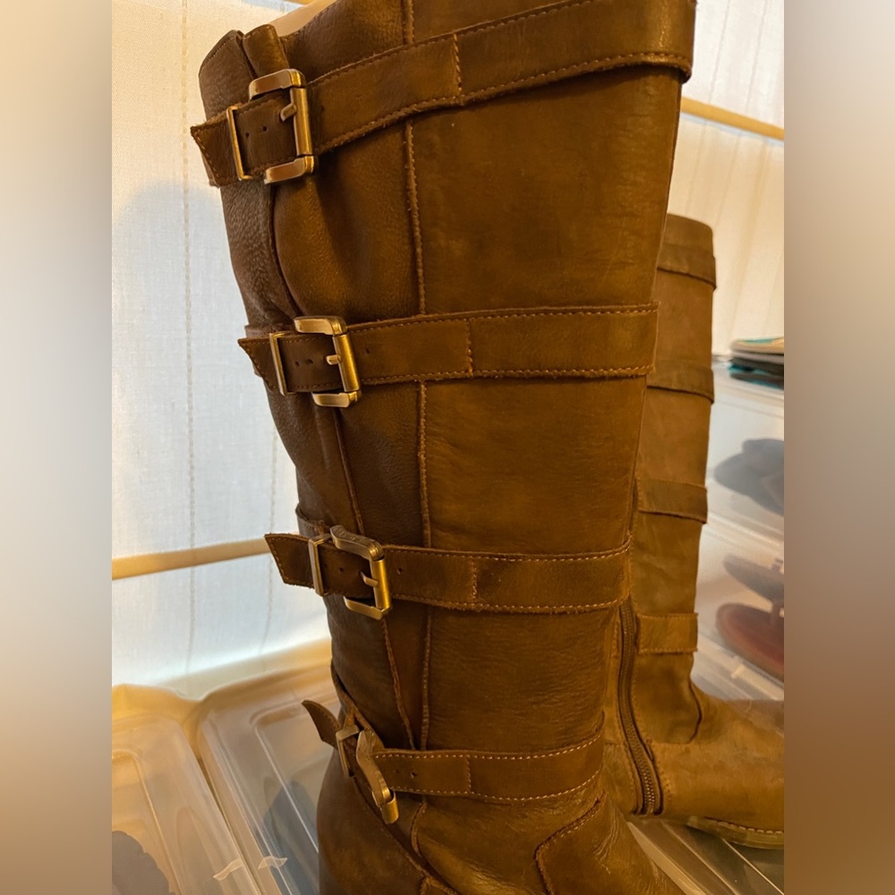Tall Brown Leather Boots - Picture 2 of 5